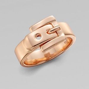 Michael Kors rose gold buckle ring